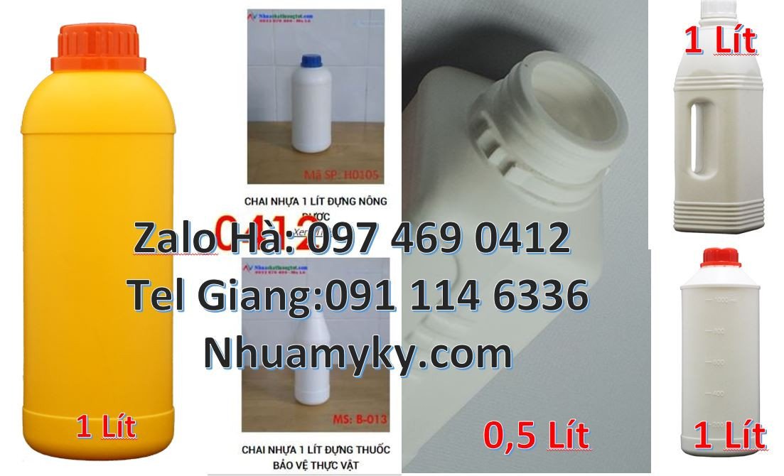 Bán chai nhựa hdpe đựng hóa chất,chai nhựa 1l đựng thực phẩm nước uống
