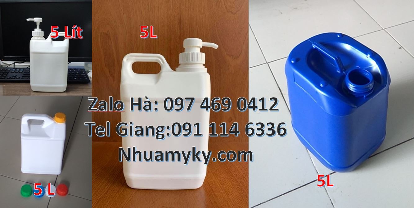 Bán can nhựa nhỏ 5l đựng dầu ăn,can nhựa hdpe 2l đựng hóa chất giá rẻ