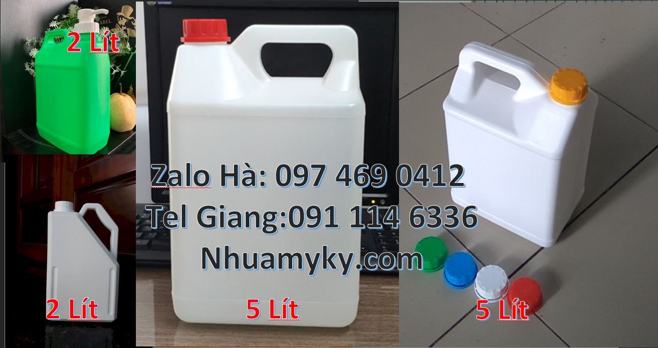 Bán can nhựa nhỏ 5l đựng dầu ăn,can nhựa hdpe 2l đựng hóa chất giá rẻ
