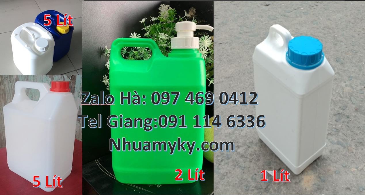 Bán can nhựa nhỏ 5l đựng dầu ăn,can nhựa hdpe 2l đựng hóa chất giá rẻ