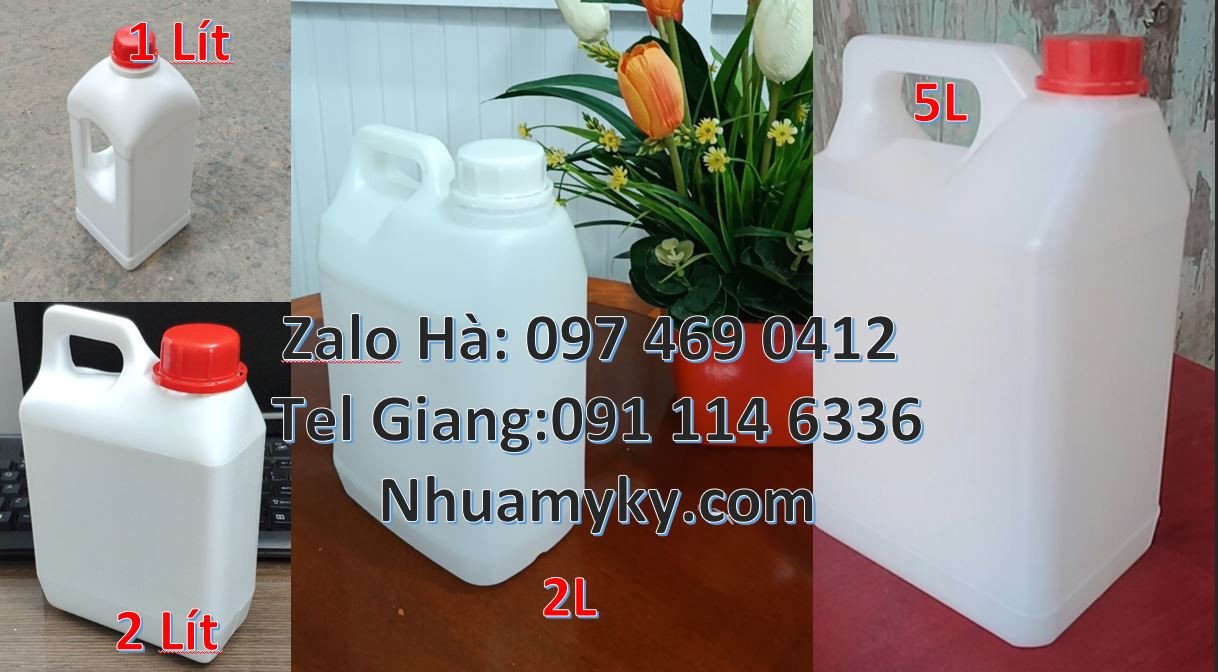 Bán can nhựa nhỏ 5l đựng dầu ăn,can nhựa hdpe 2l đựng hóa chất giá rẻ