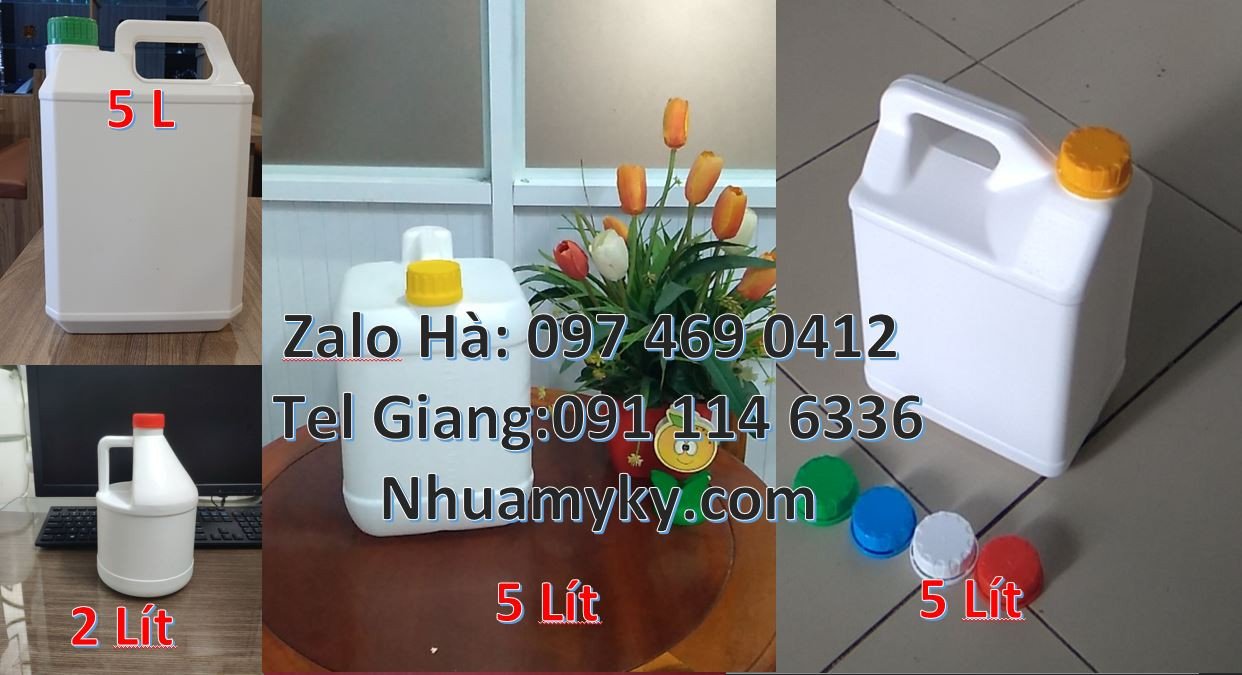 Bán can nhựa nhỏ 5l đựng dầu ăn,can nhựa hdpe 2l đựng hóa chất giá rẻ