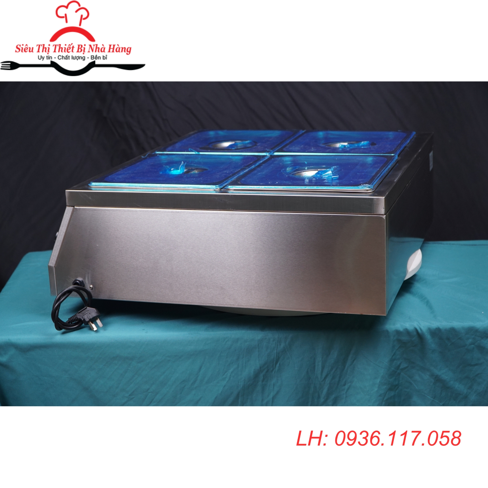 Tủ trưng bày hâm nóng cách thủy thực phẩm 2 hàng 4 khay