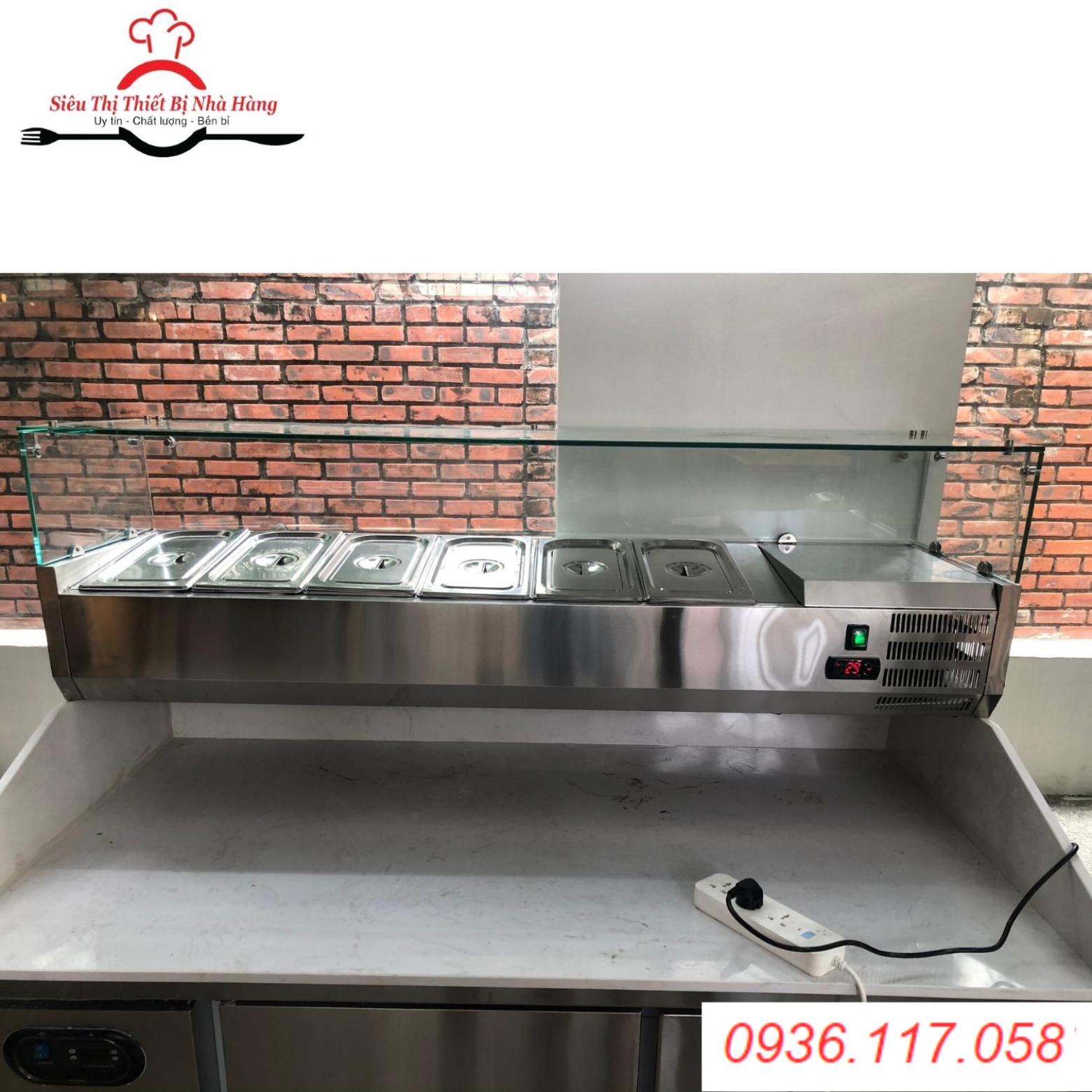 Tủ trưng bày và bảo quản pizza, salad 6 khay