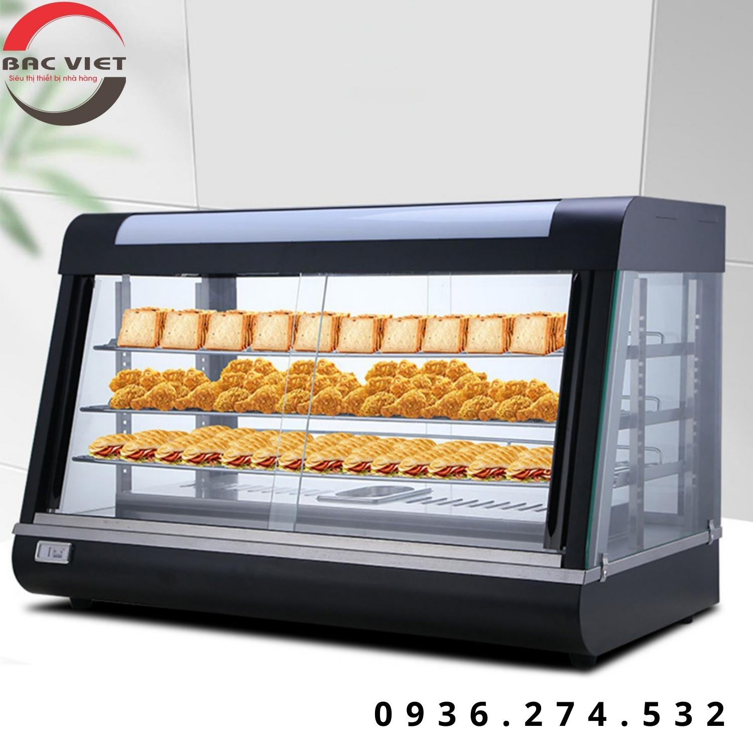 Tủ giữ nóng và trưng bày thực phẩm 3 khay mã 601