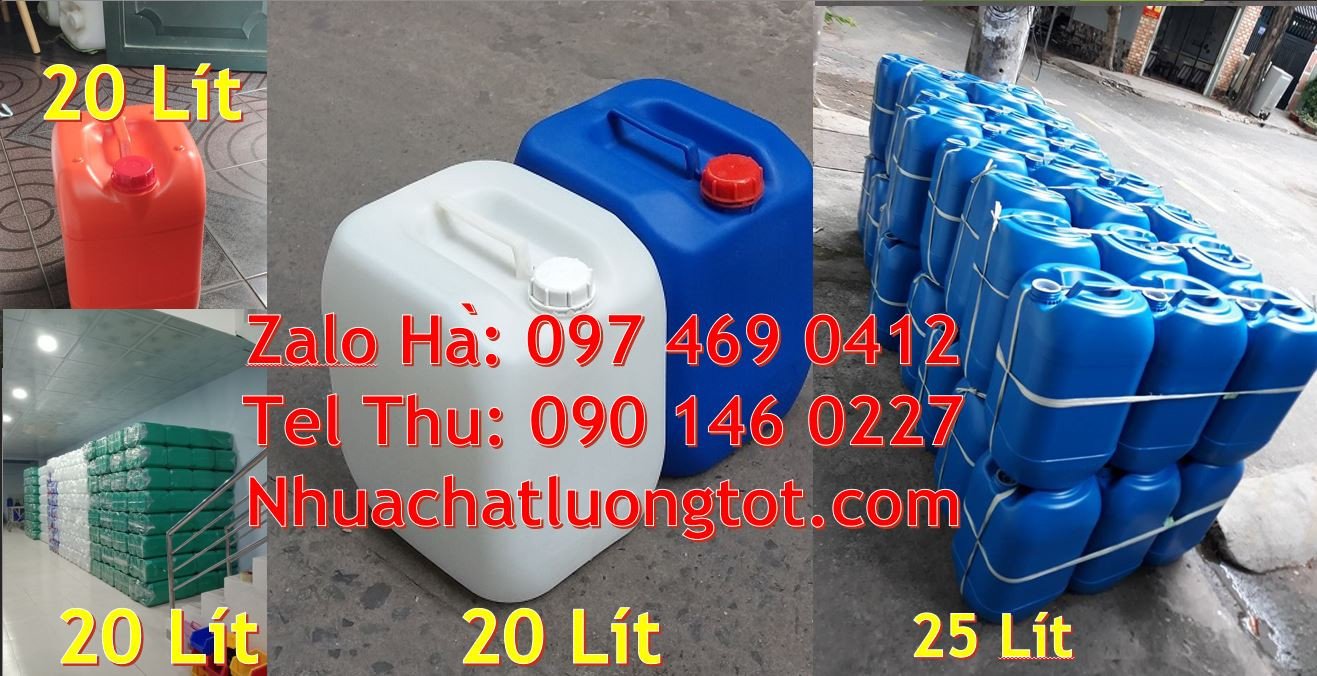Bán can nhựa đựng hóa chất,can nhựa 20l đựng thực phẩm,can 30l màu xan