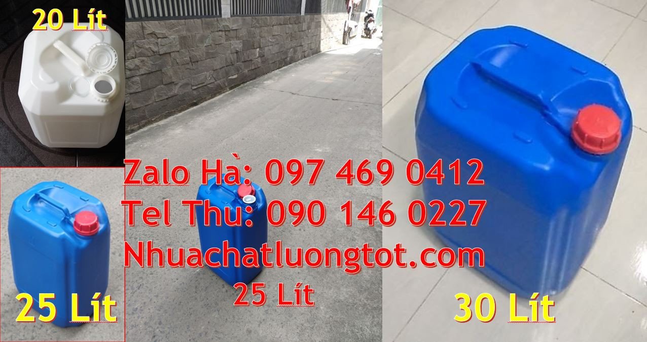 Bán can nhựa đựng hóa chất,can nhựa 20l đựng thực phẩm,can 30l màu xan