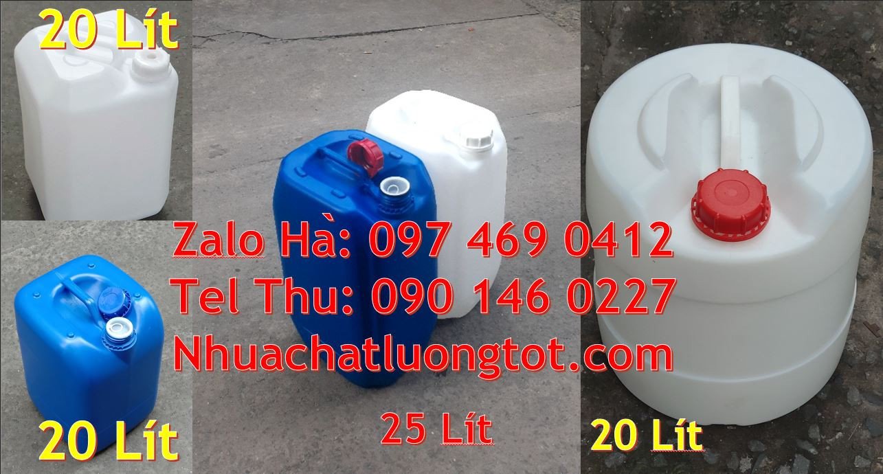 Bán can nhựa đựng hóa chất,can nhựa 20l đựng thực phẩm,can 30l màu xan
