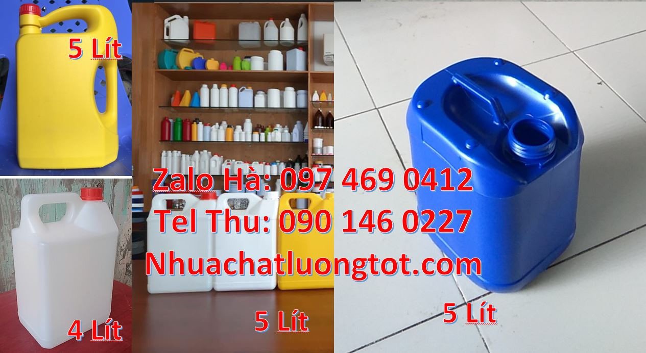 Bán can nhựa 4l có quai xách,can nhựa 5l có vòi nhấn chất lượng cao rẻ