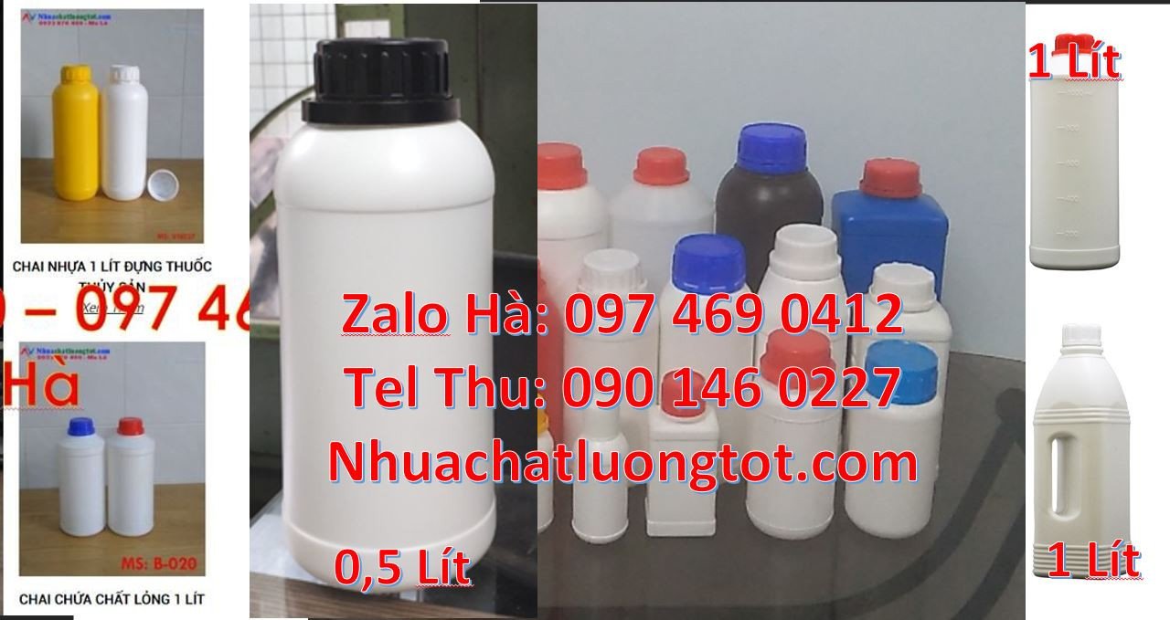 Bán chai nhựa hdpe đựng hóa chất,chai nhựa 1l đựng dầu nhớt giá rẻ hcm