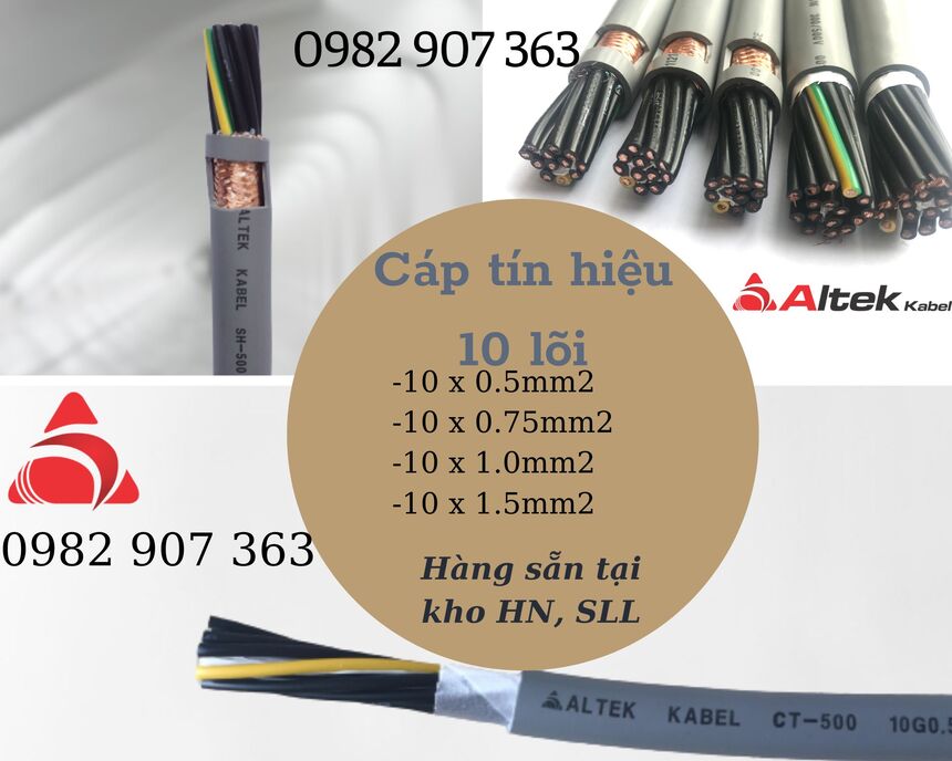 Cáp điều khiển 10 lõi altek kabel chống nhiễu