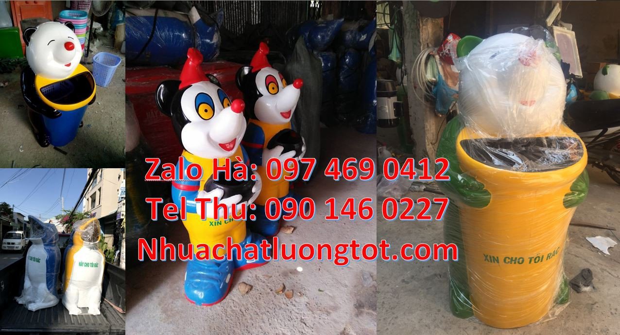 Bán thùng đựng rác hình con vật giá rẻ,thùng đựng rác hình con gấu tru