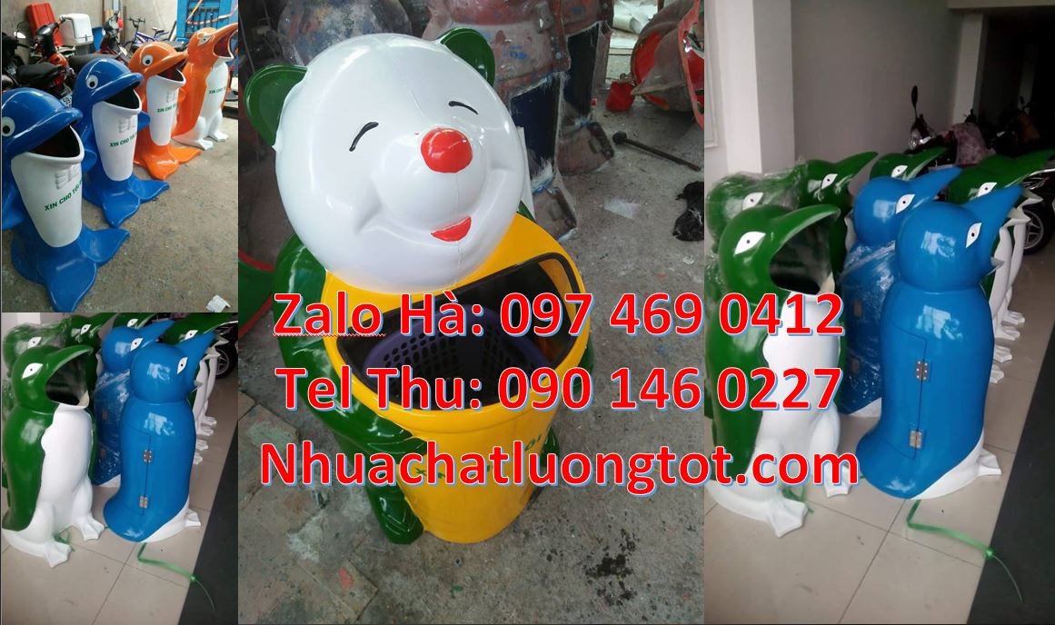 Bán thùng đựng rác hình con vật giá rẻ,thùng đựng rác hình con gấu tru
