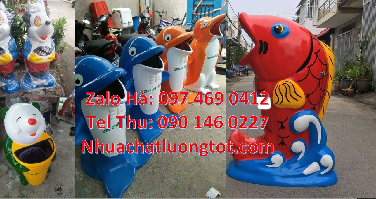 Bán thùng đựng rác hình con vật giá rẻ,thùng đựng rác hình con gấu tru