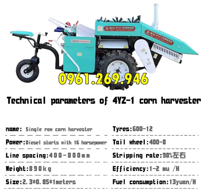 Máy thu hoạch ngô ngồi lái 16HP Vinmax VMTH16 băm cây, bóc bẹ, bẻ bắp