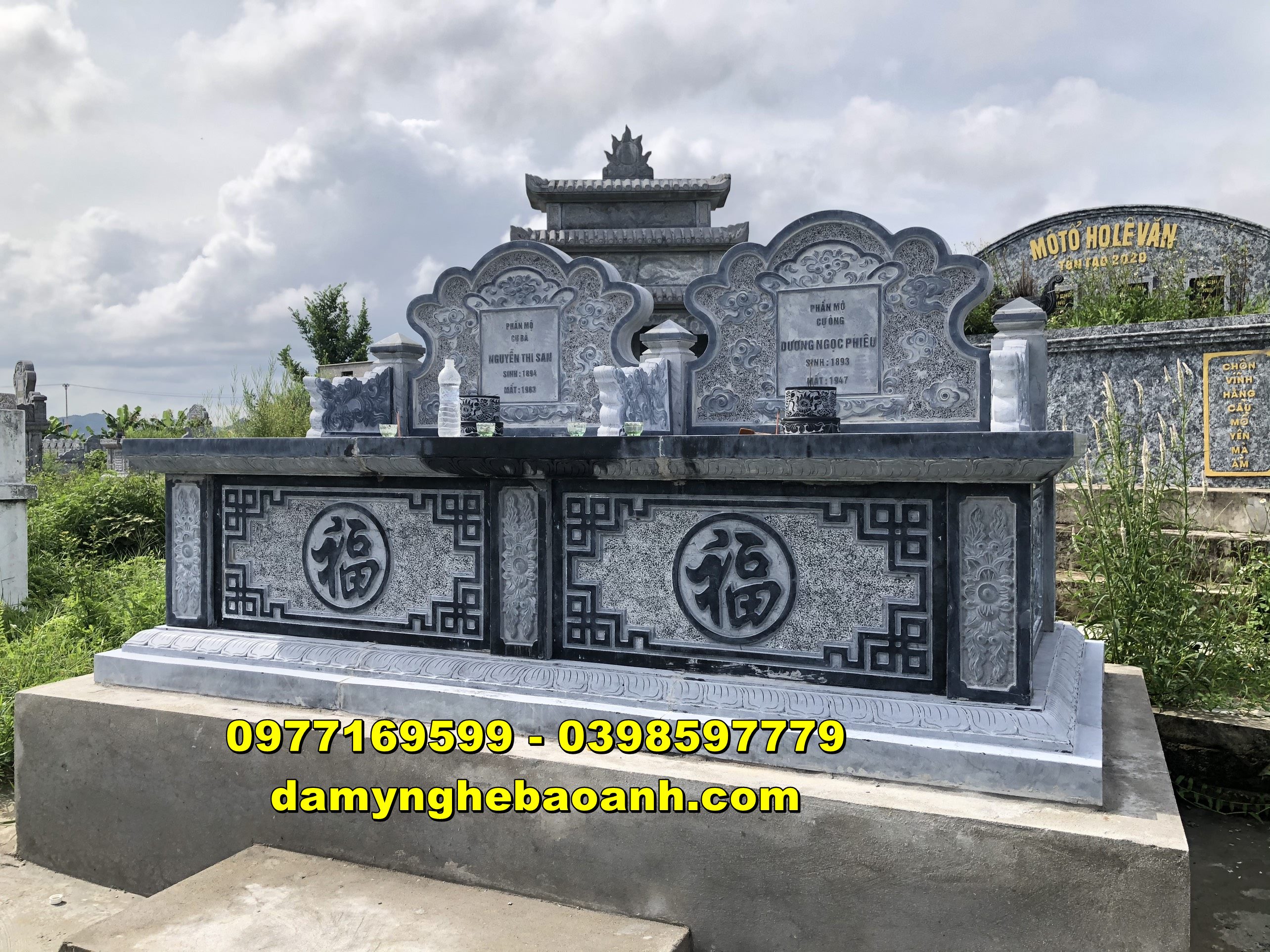 lắp đặt mộ đá đôi cao cấp được bán tại hậu giang cv112