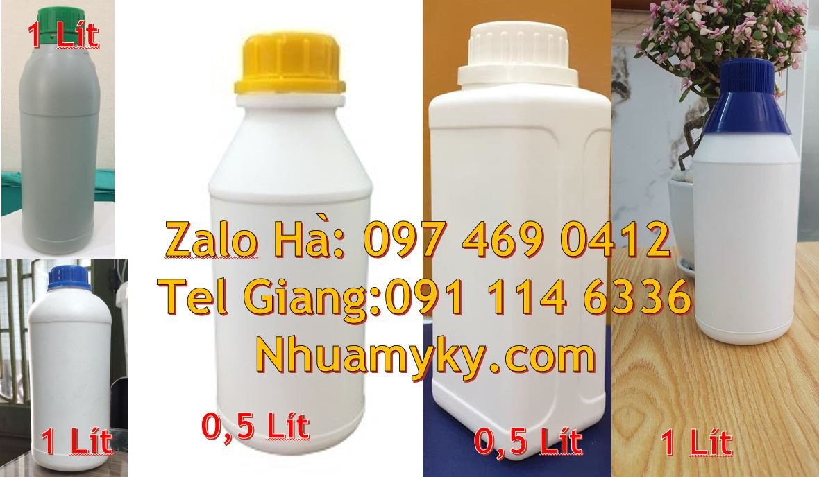 Bán chai nhựa 0.5l đựng hóa chất,chai nhựa 1l đựng sữa tắm mỹ phẩm mới