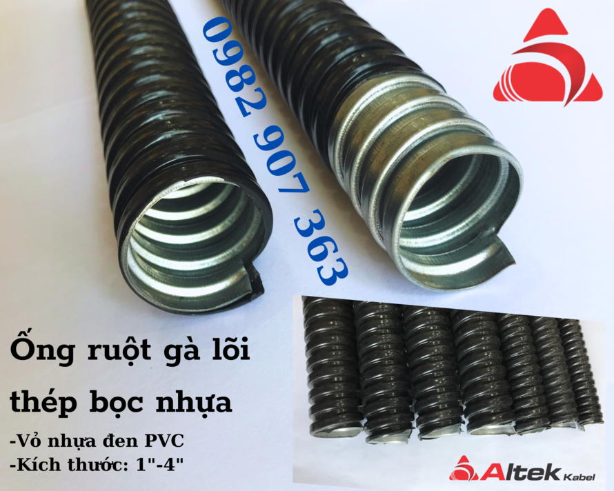 Ống ruột gà Altek Kabel vỏ đen (PVC) SLL