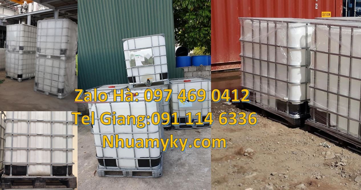Bán thùng nhựa ibc 1000l màu trắng có khung thép,thùng nhựa cũ ibc rẻ