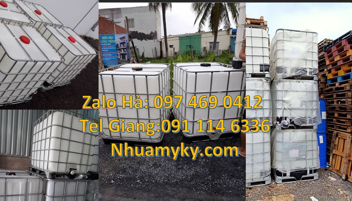 Bán thùng nhựa ibc 1000l màu trắng có khung thép,thùng nhựa cũ ibc rẻ