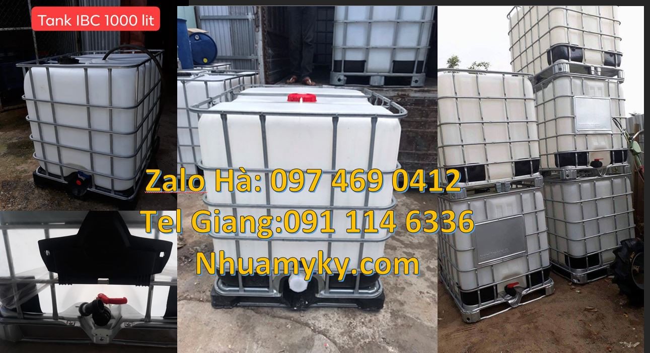 Bán thùng nhựa ibc 1000l màu trắng có khung thép,thùng nhựa cũ ibc rẻ