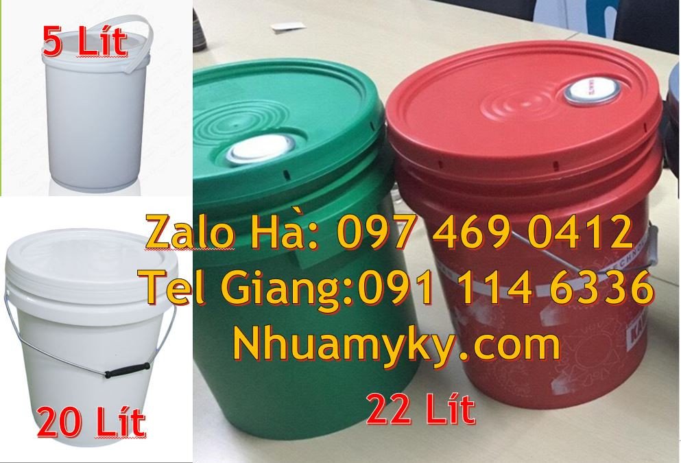 Bán Thùng đựng sơn chất lượng cao,thùng sơn 22l quai sắt và quai nhựa