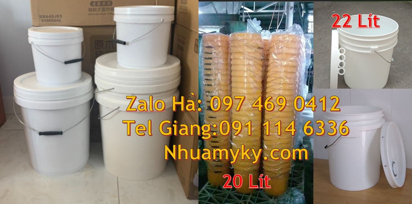 Bán Thùng đựng sơn chất lượng cao,thùng sơn 22l quai sắt và quai nhựa