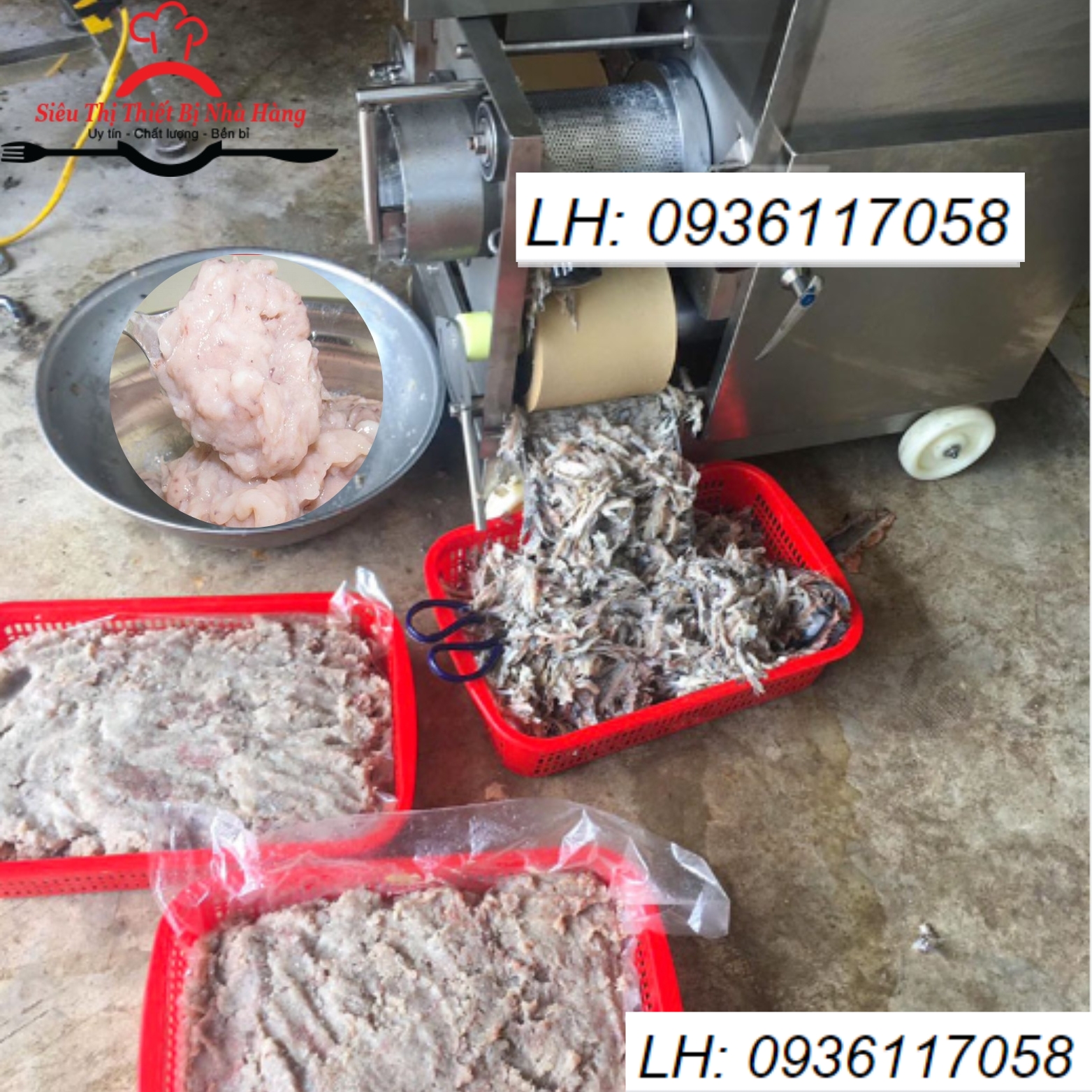 Máy tách xương cá, cua, tôm tự động chính hãng