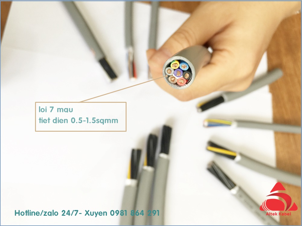 Cáp điều khiển 7C, 7x0.5,7x0.75,7x1.0,7x1.5mm2 Altek Kabel