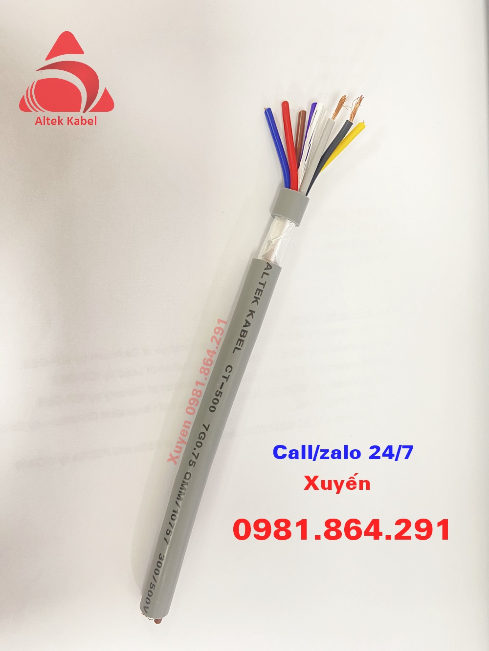 Cáp điều khiển 7C, 7x0.5,7x0.75,7x1.0,7x1.5mm2 Altek Kabel