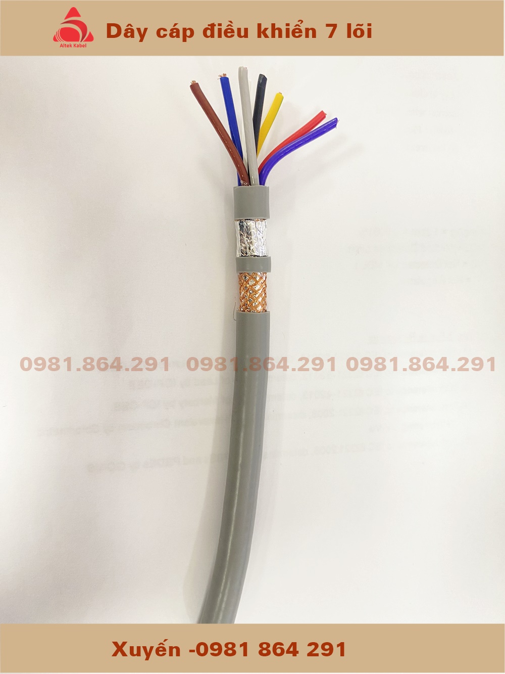 Cáp điều khiển 7C, 7x0.5,7x0.75,7x1.0,7x1.5mm2 Altek Kabel