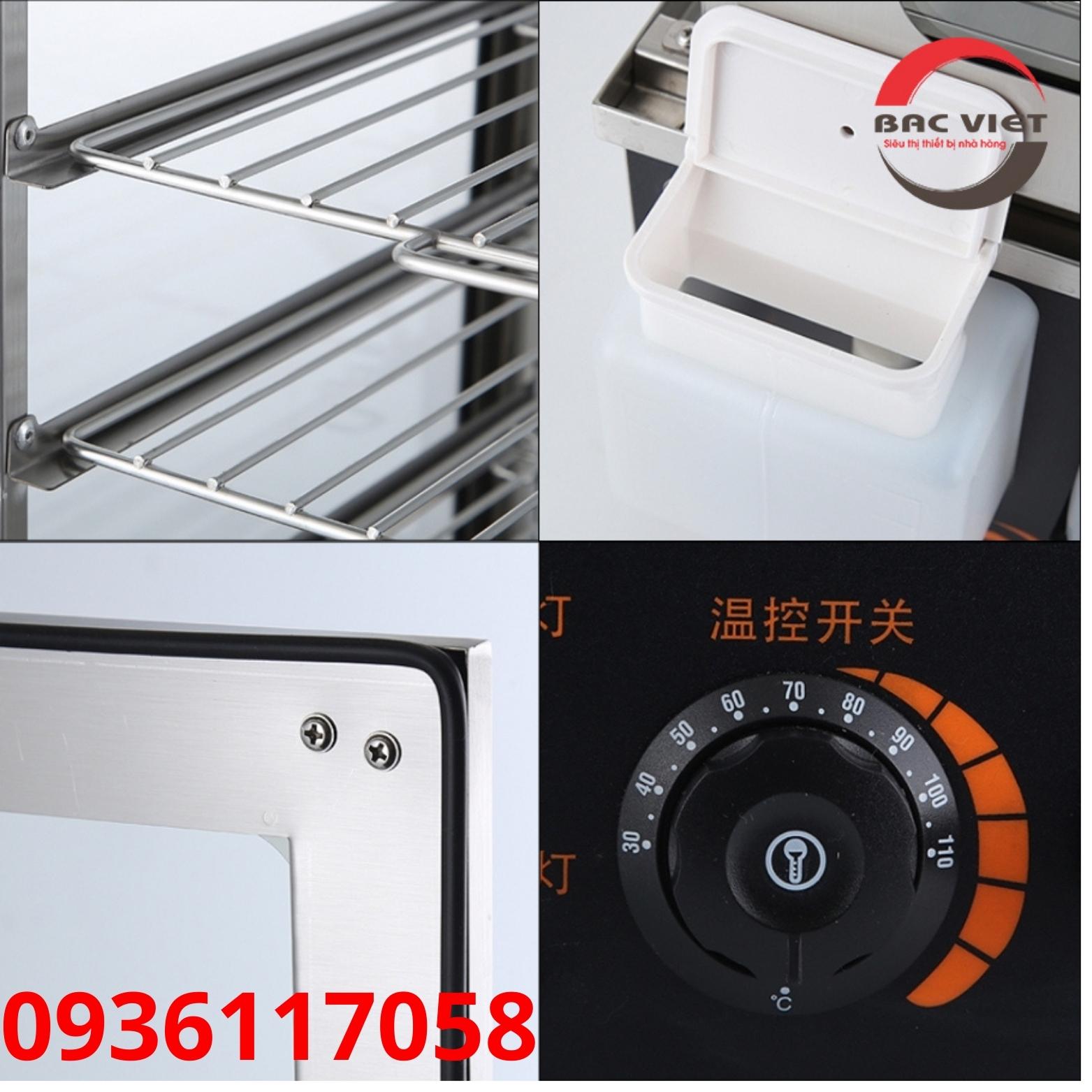 Tủ hấp bánh bao 5 tầng - kính 2 lớp siêu chắc chắn