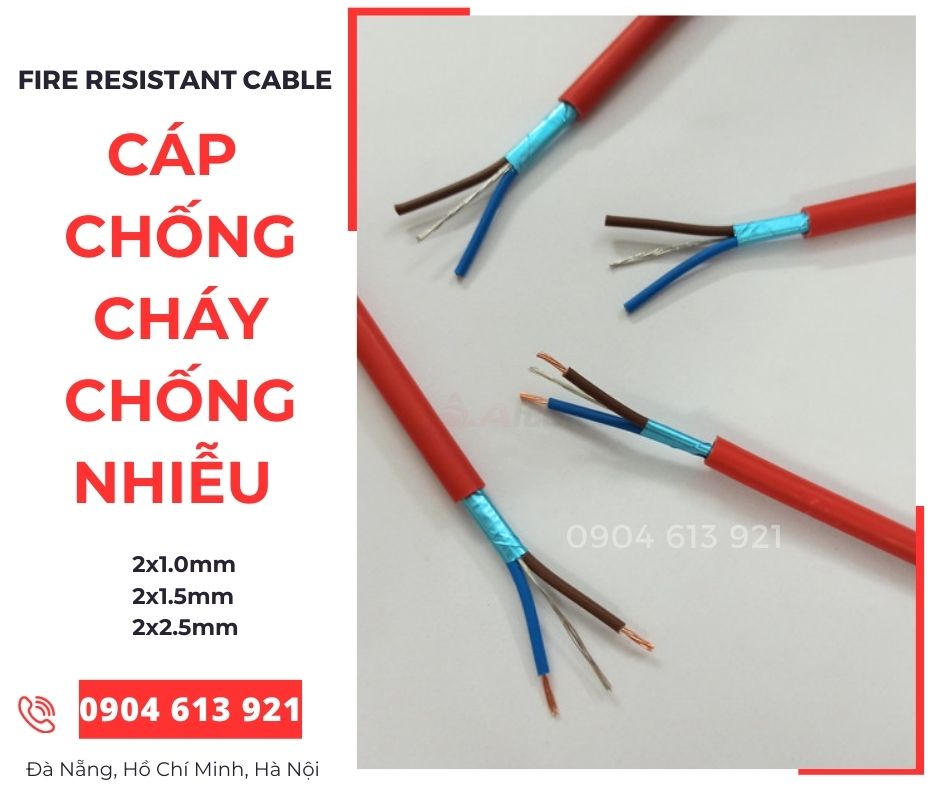 Cáp điều khiển chống cháy chống nhiễu 2x1.5mm