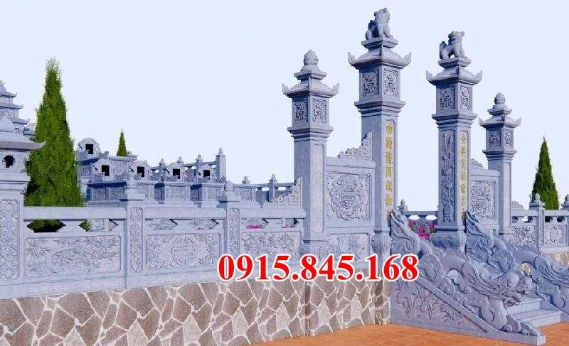 0047 Mẫu cổng tam quan bằng đá đẹp - cổng đình làng đền miếu