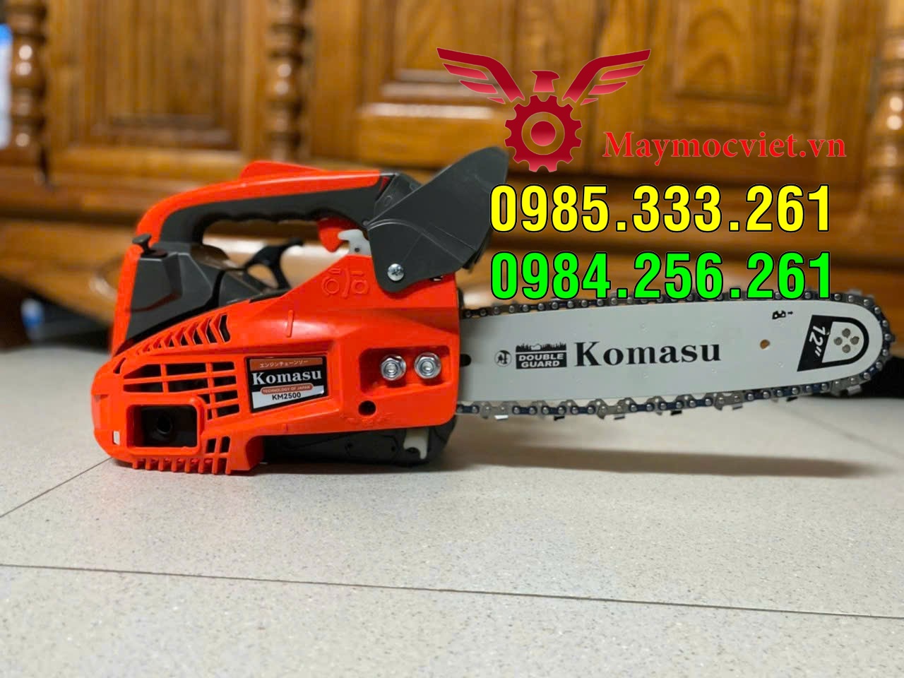 Máy cưa xích chạy xăng cưa tay cụt Komasu KM2500