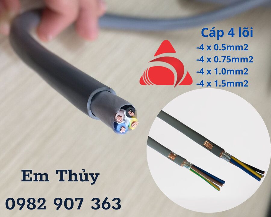 Cáp 4 lõi chống nhiễu vỏ PVC xám Altek Kabel