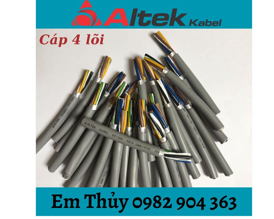 Cáp 4 lõi chống nhiễu vỏ PVC xám Altek Kabel