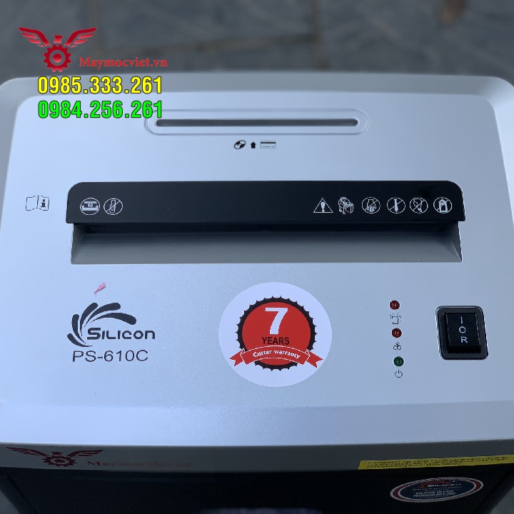 Máy hủy tài liệu, giấy tờ công ty, hủy card đĩa CD Silicon PS610C