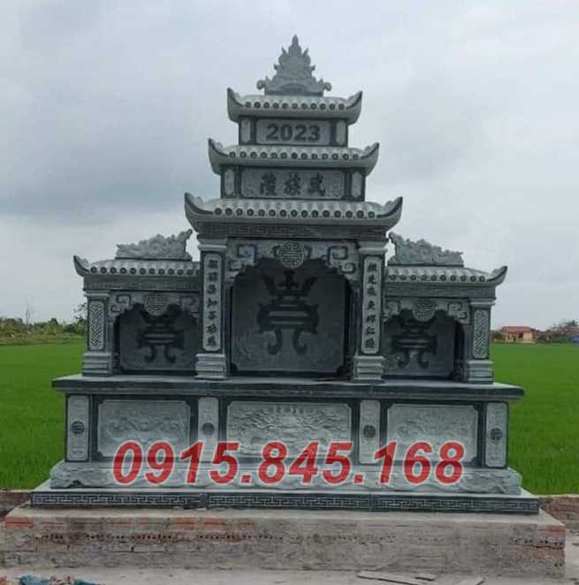 Mẫu 005 mộ đôi đá tự nhiên đẹp - lăng mộ ông bà bố mẹ ba má tro cốt