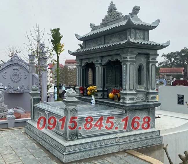 Mẫu 005 mộ đôi đá tự nhiên đẹp - lăng mộ ông bà bố mẹ ba má tro cốt