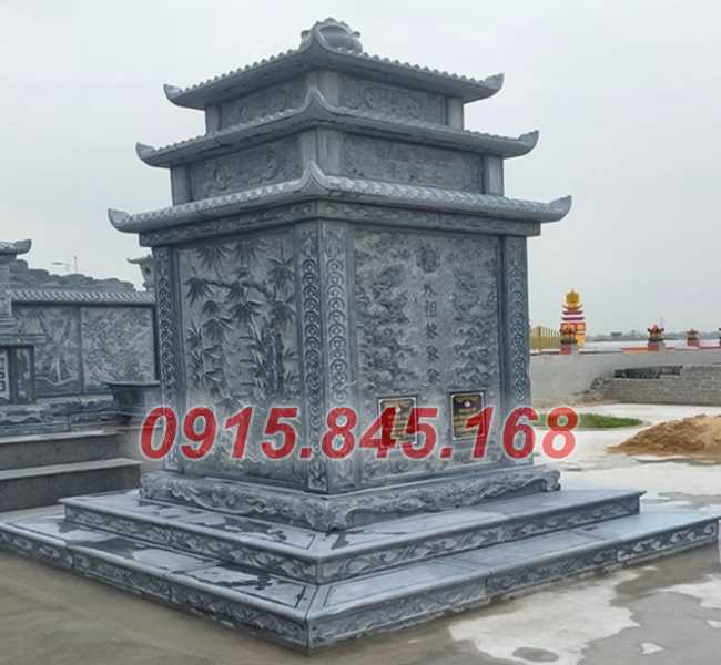 Mẫu 005 mộ đôi đá tự nhiên đẹp - lăng mộ ông bà bố mẹ ba má tro cốt