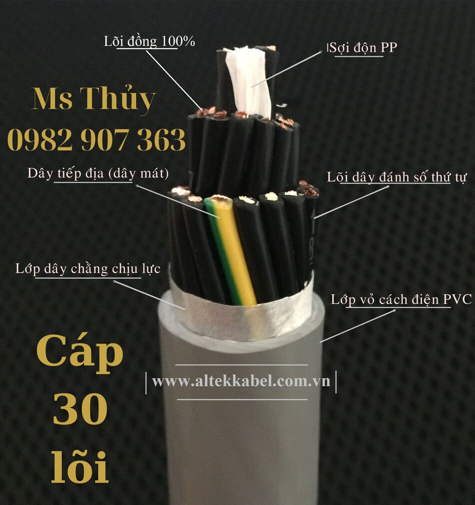 Cáp điều khiển 30 lõi chống nhiễu Altek Kabel