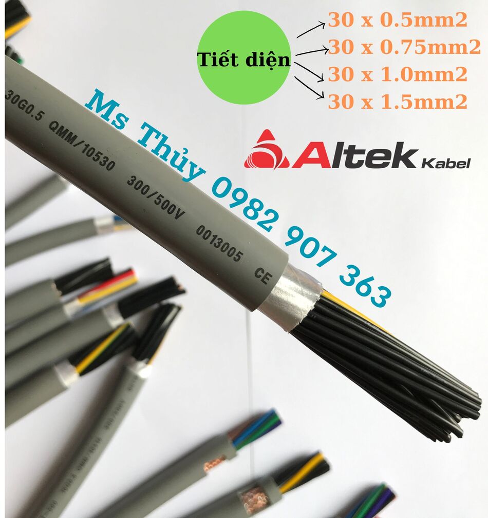Cáp điều khiển 30 lõi chống nhiễu Altek Kabel