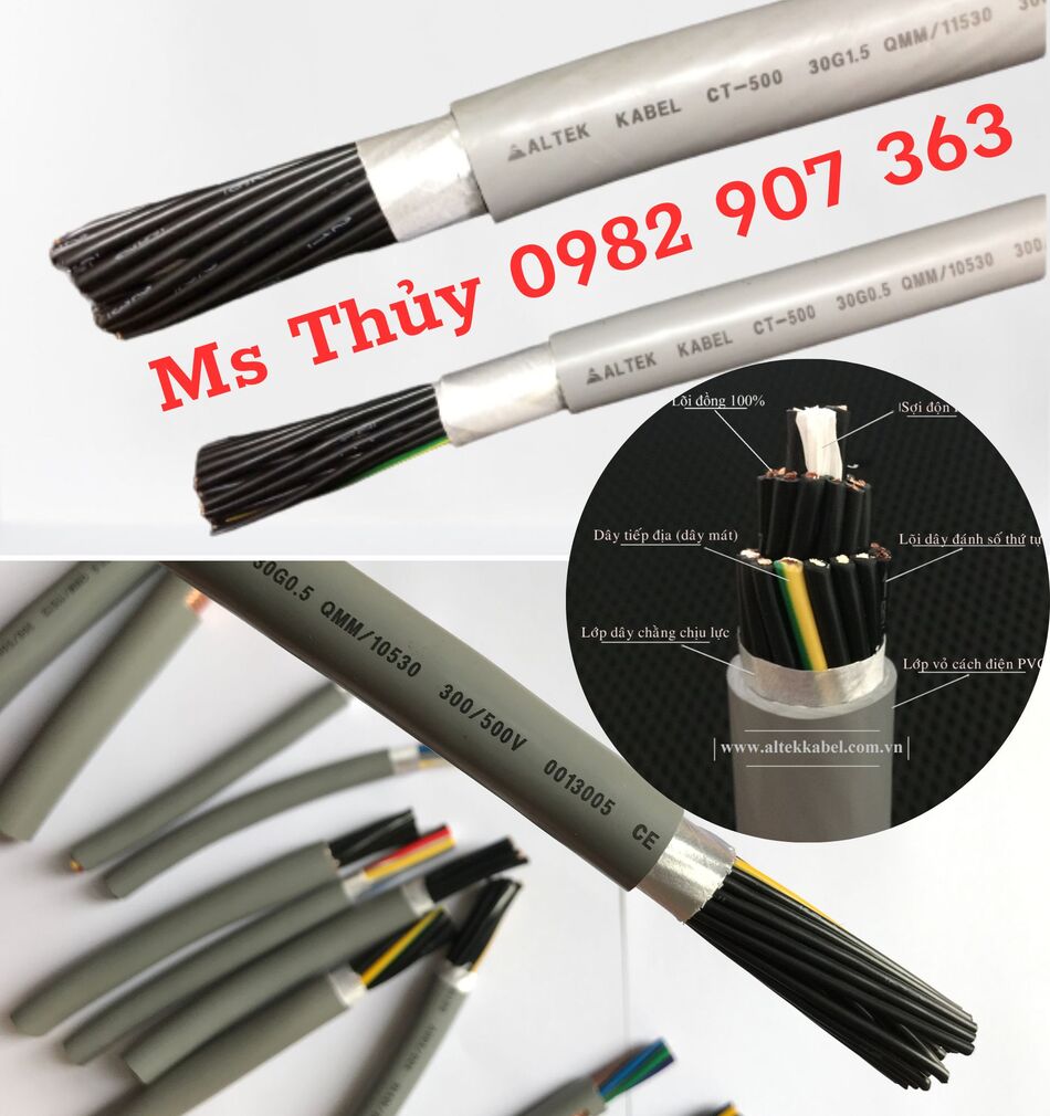 Cáp điều khiển 30 lõi chống nhiễu Altek Kabel
