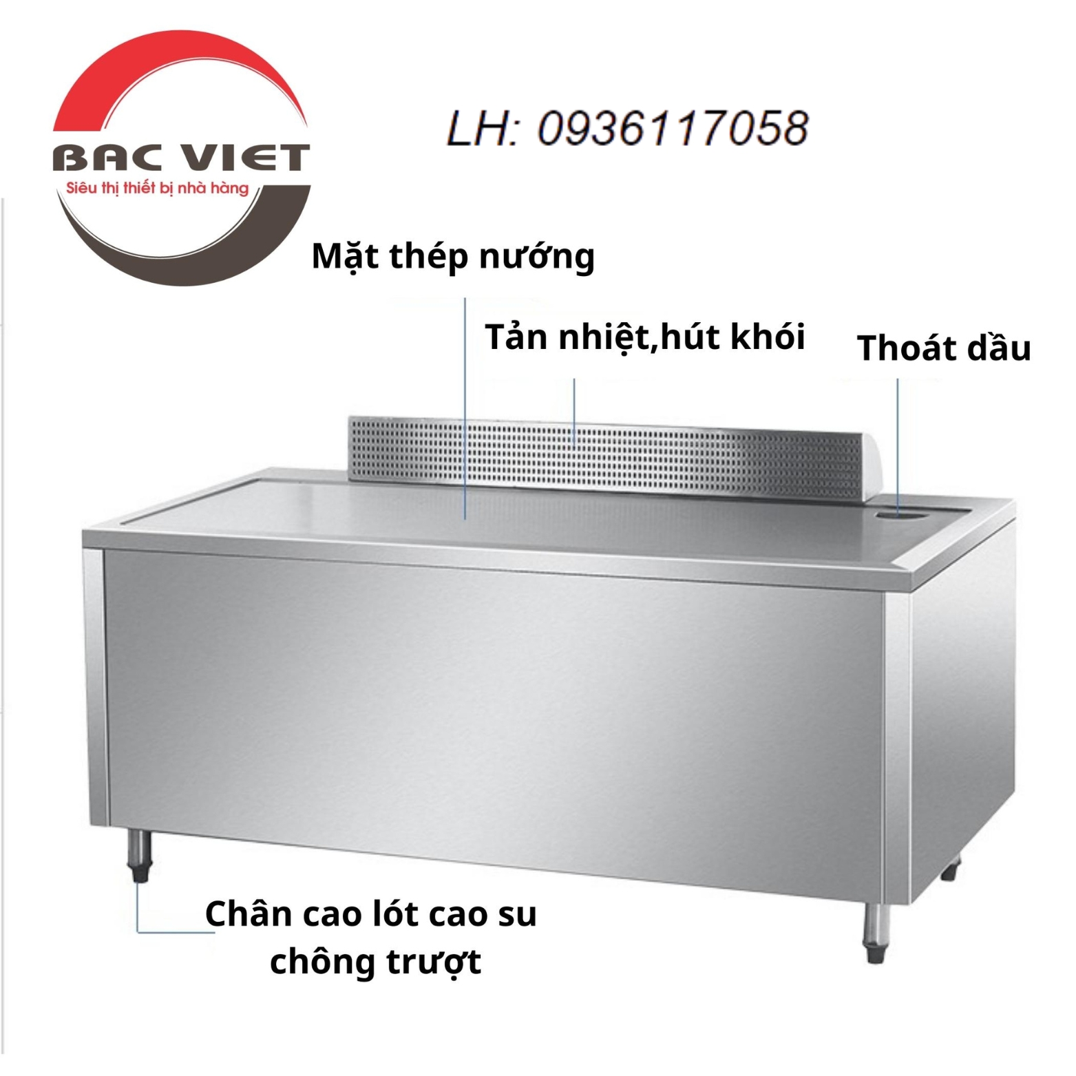 Bếp nướng Teppanyaki kiểu Nhật 1m2-2m dùng điện và dùng gas