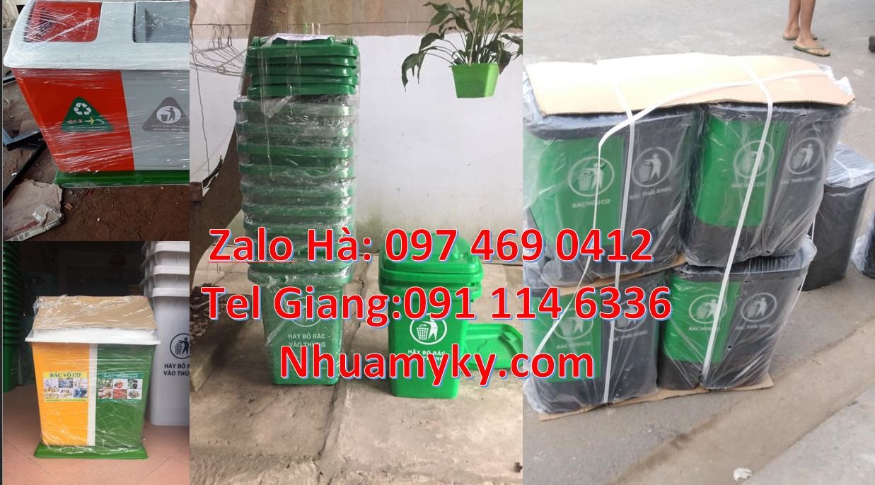 Bán thùng phân loại rác 3 ngăn có nắp đậy 3 màu,thùng rác 2 ngăn giá r