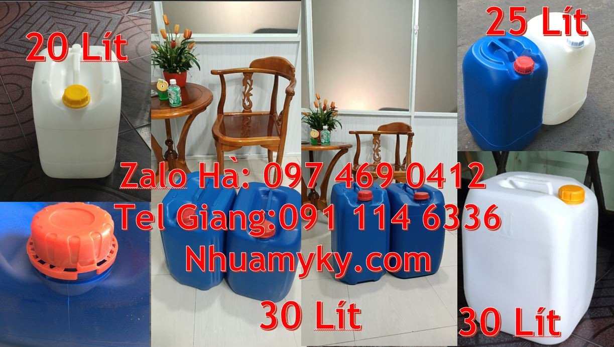 Bán can nhưa hdpe 30l đựng hóa chất,can nhựa 20l đựng nước sinh hoạt