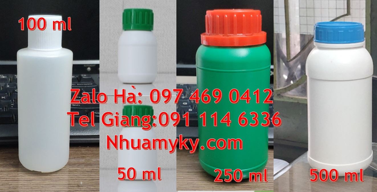 Bán chai nhựa nhỏ 500ml màu trắng nắp vặn,chai nhựa 100ml đựng thuốc