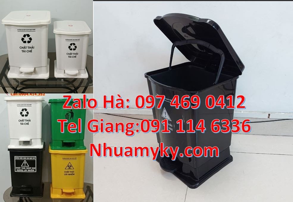 Bán thùng đựng rác y tế nắp đậy,thùng rác y tế 60l có đạp chân giá rẻ
