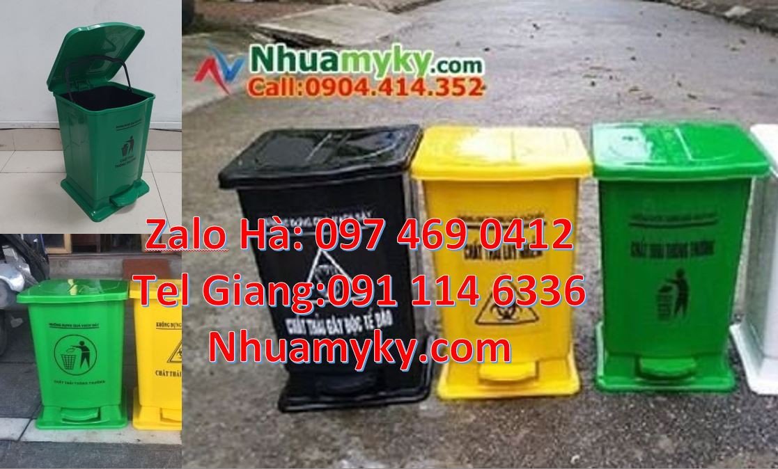 Bán thùng đựng rác y tế nắp đậy,thùng rác y tế 60l có đạp chân giá rẻ